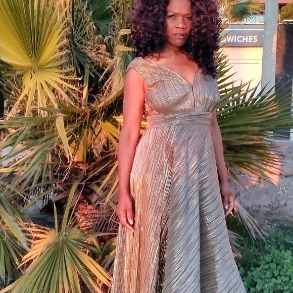 NWT MAJE Royal Pleated Maxi Dress In Khaki sz 40 $415 - Picture 4 of 16